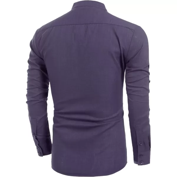COOFANDY Men's Cotton Linen Henley Shirt Long Sleeve Hippie Casual Beach T Shirts