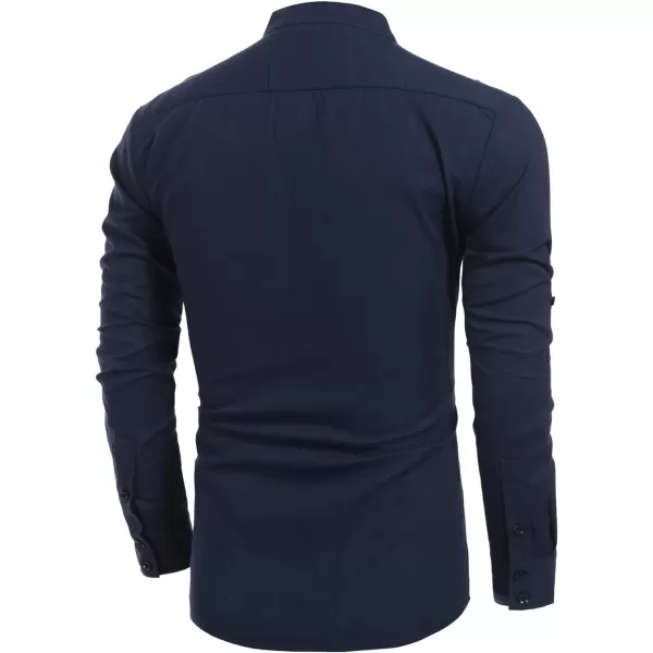 COOFANDY Men's Cotton Linen Henley Shirt Long Sleeve Hippie Casual Beach T Shirts