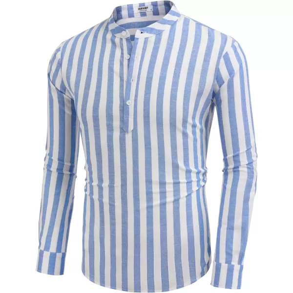 COOFANDY Men's Cotton Linen Henley Shirt Long Sleeve Hippie Casual Beach T Shirts