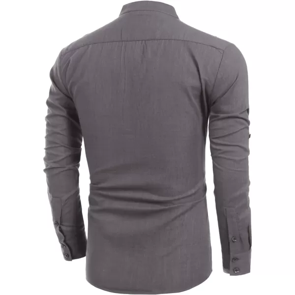 COOFANDY Men's Cotton Linen Henley Shirt Long Sleeve Hippie Casual Beach T Shirts