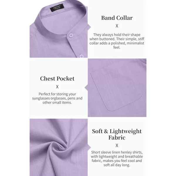 COOFANDY Men's Cotton Linen Henley Shirt Short Sleeve Hippie Casual Beach T-Shirts with Pocket