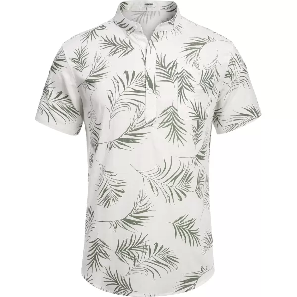 COOFANDY Men's Cotton Linen Henley Shirt Short Sleeve Hippie Casual Beach T-Shirts with Pocket