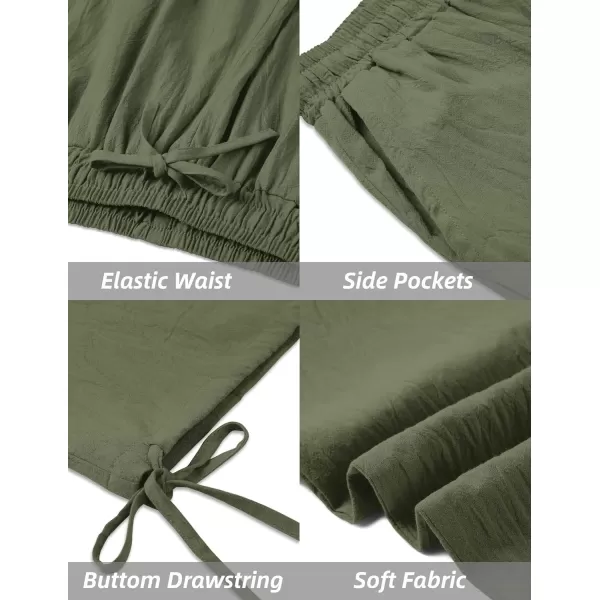 COOFANDY Men's Cotton Linen Pants Causal Harem Pants Elastic Waist Beach Boho Yoga Trousers