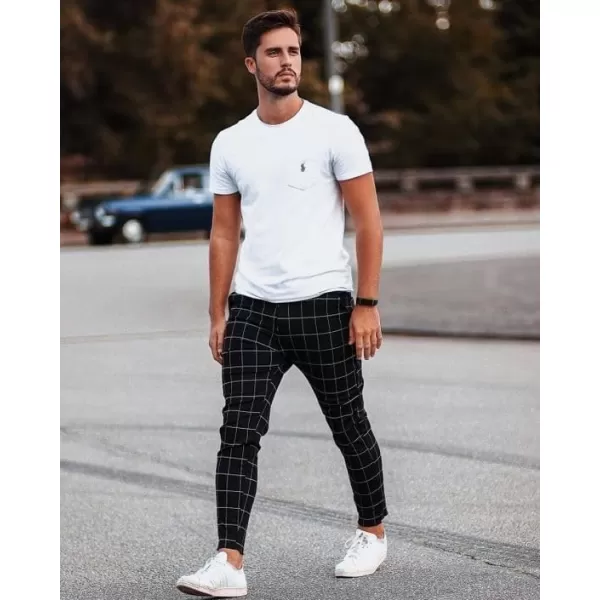COOFANDY Men's Cotton Linen Pants Elastic Waist Lightweight Casual Pants Slim Fit Yoga Beach Pants with Pockets)