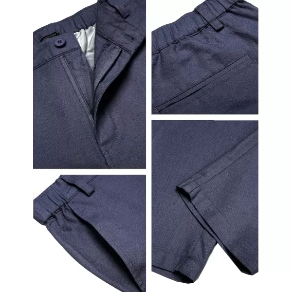 COOFANDY Men's Cotton Linen Pants Elastic Waist Lightweight Casual Pants Slim Fit Yoga Beach Pants with Pockets