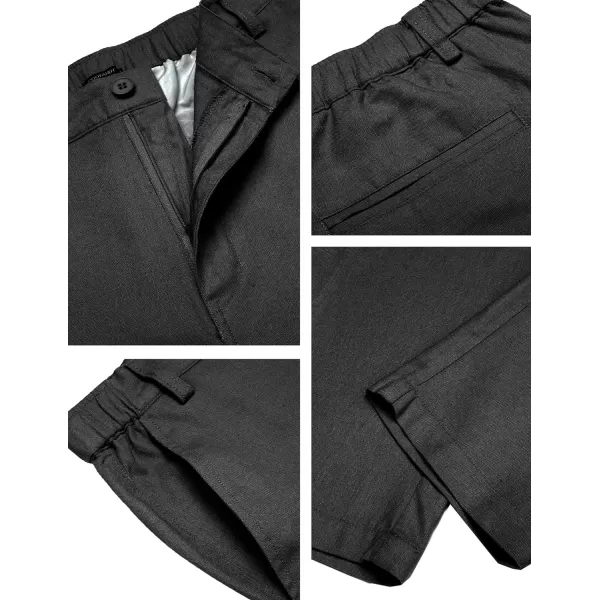 COOFANDY Men's Cotton Linen Pants Elastic Waist Lightweight Casual Pants Slim Fit Yoga Beach Pants with Pockets