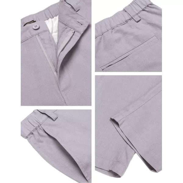 COOFANDY Men's Cotton Linen Pants Elastic Waist Lightweight Casual Pants Slim Fit Yoga Beach Pants with Pockets