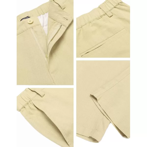 COOFANDY Men's Cotton Linen Pants Elastic Waist Lightweight Casual Pants Slim Fit Yoga Beach Pants with Pockets