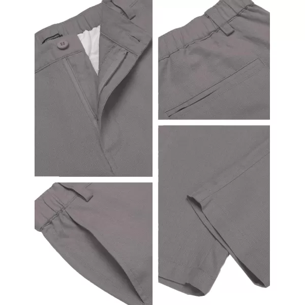 COOFANDY Men's Cotton Linen Pants Elastic Waist Lightweight Casual Pants Slim Fit Yoga Beach Pants with Pockets