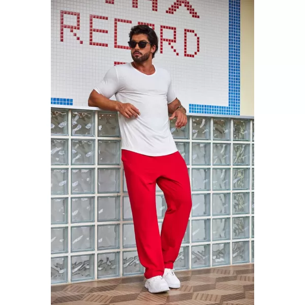 COOFANDY Men's Cotton Sweatpants Open Bottom Lounge Pants Lightweight Casual Jogger Pants with Pockets