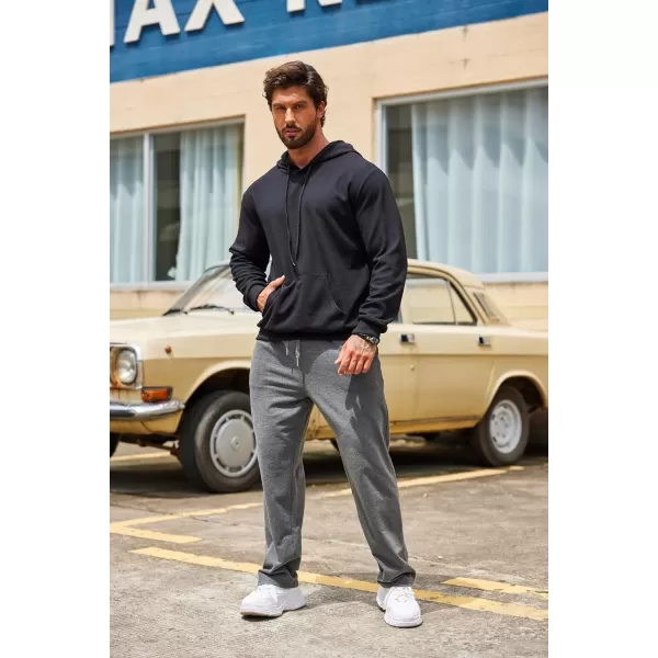 COOFANDY Men's Cotton Sweatpants Open Bottom Lounge Pants Lightweight Casual Jogger Pants with Pockets