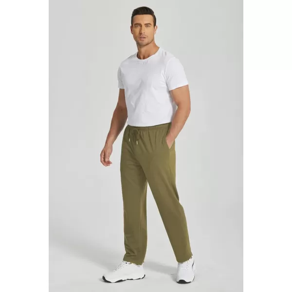 COOFANDY Men's Cotton Sweatpants Open Bottom Lounge Pants Lightweight Casual Jogger Pants with Pockets