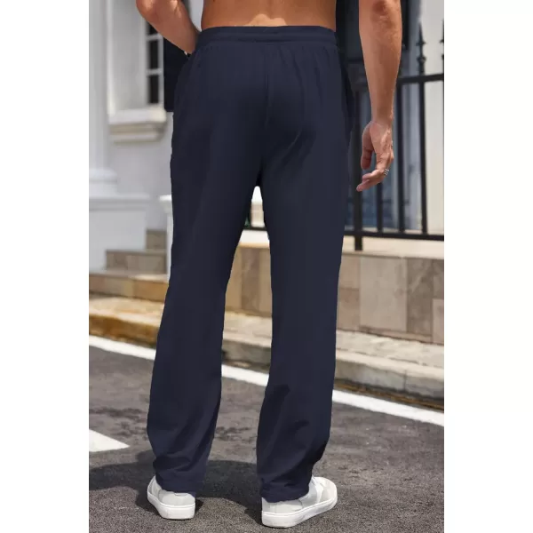 COOFANDY Men's Cotton Sweatpants Open Bottom Lounge Pants Lightweight Casual Jogger Pants with Pockets