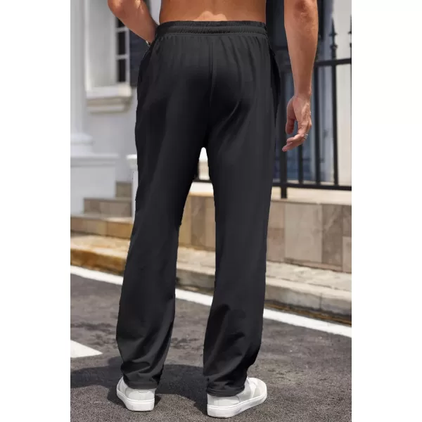 COOFANDY Men's Cotton Sweatpants Open Bottom Lounge Pants Lightweight Casual Jogger Pants with Pockets