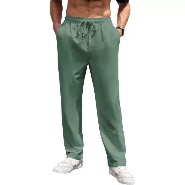 COOFANDY Men's Cotton Sweatpants Open Bottom Lounge Pants Lightweight Casual Jogger Pants with Pockets
