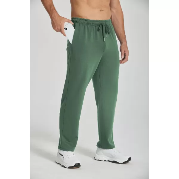 COOFANDY Men's Cotton Sweatpants Open Bottom Lounge Pants Lightweight Casual Jogger Pants with Pockets