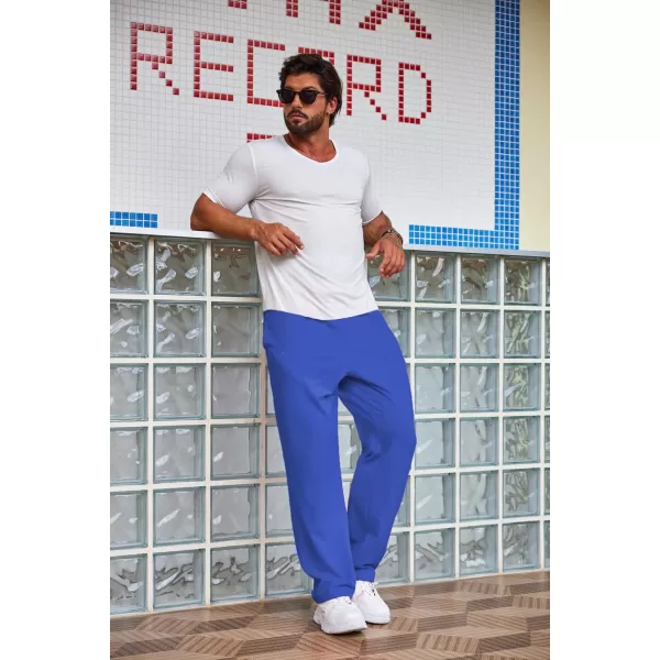 COOFANDY Men's Cotton Sweatpants Open Bottom Lounge Pants Lightweight Casual Jogger Pants with Pockets