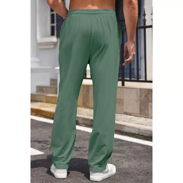 COOFANDY Men's Cotton Sweatpants Open Bottom Lounge Pants Lightweight Casual Jogger Pants with Pockets