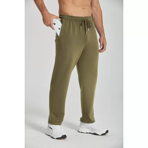 COOFANDY Men's Cotton Sweatpants Open Bottom Lounge Pants Lightweight Casual Jogger Pants with Pockets