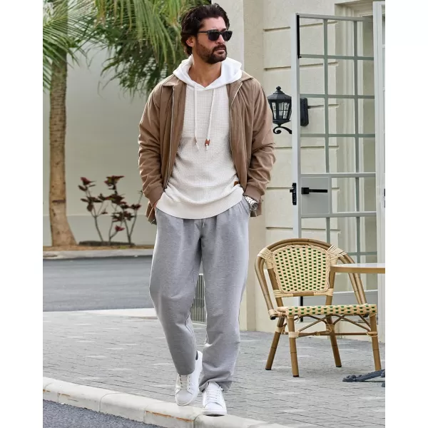 COOFANDY Men's Cotton Sweatpants Open Bottom Lounge Pants Lightweight Casual Jogger Pants with Pockets