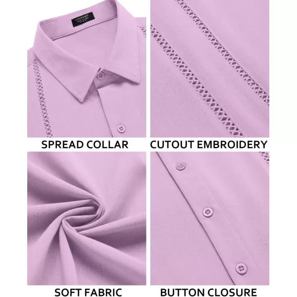 COOFANDY Men's Cuban Guayabera Shirt Short Sleeve Button Down Shirts Casual Summer Beach Linen Shirts