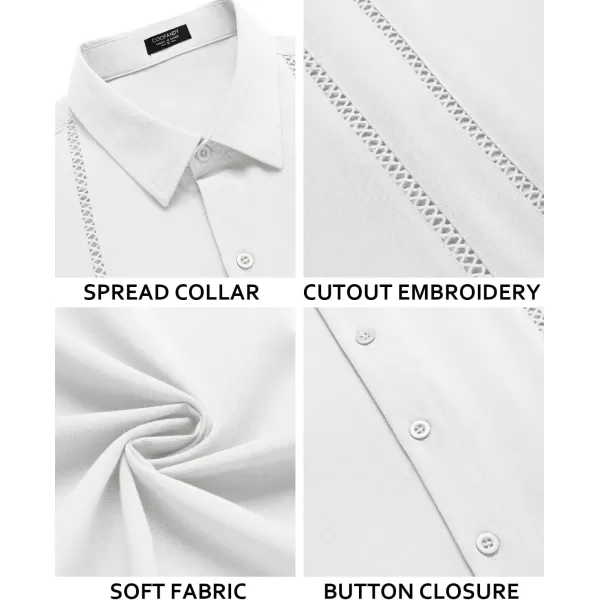 COOFANDY Men's Cuban Guayabera Shirt Short Sleeve Button Down Shirts Casual Summer Beach Linen Shirts