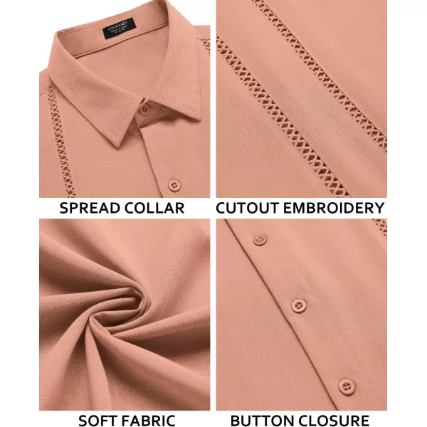 COOFANDY Men's Cuban Guayabera Shirt Short Sleeve Button Down Shirts Casual Summer Beach Linen Shirts