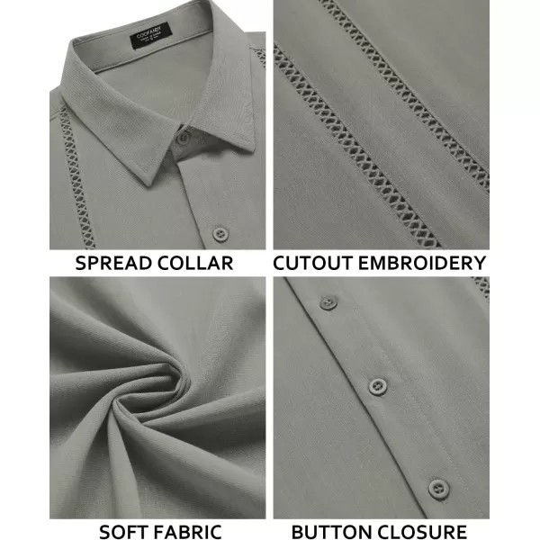 COOFANDY Men's Cuban Guayabera Shirt Short Sleeve Button Down Shirts Casual Summer Beach Linen Shirts