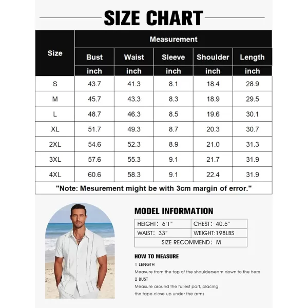 COOFANDY Men's Cuban Guayabera Shirt Short Sleeve Button Down Shirts Casual Summer Beach Linen Shirts