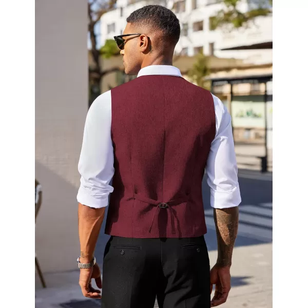 COOFANDY Men's Double Breasted Suit Vest Lightweight Waistcoat Slim Fit Dress Vest