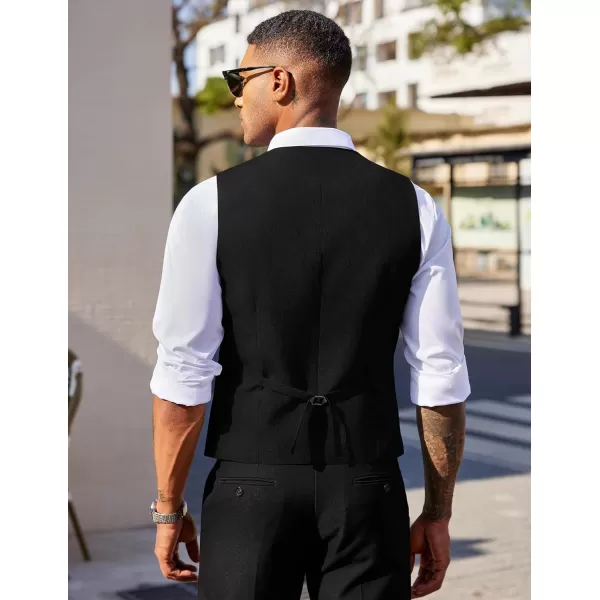 COOFANDY Men's Double Breasted Suit Vest Lightweight Waistcoat Slim Fit Dress Vest
