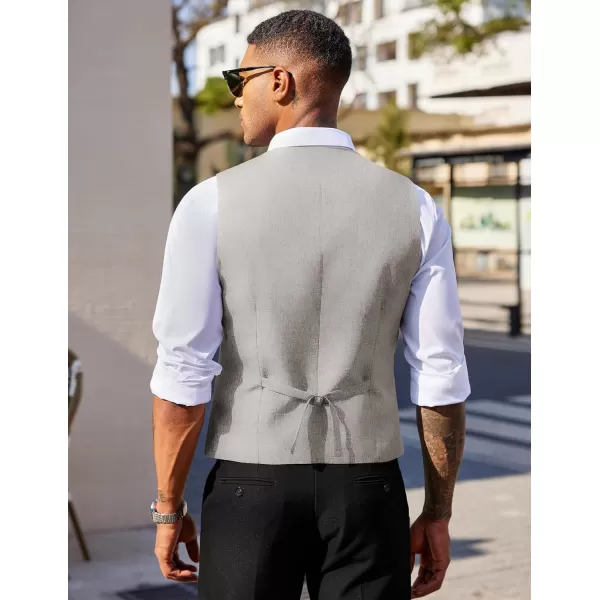 COOFANDY Men's Double Breasted Suit Vest Lightweight Waistcoat Slim Fit Dress Vest