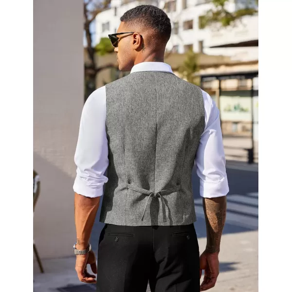 COOFANDY Men's Double Breasted Suit Vest Lightweight Waistcoat Slim Fit Dress Vest