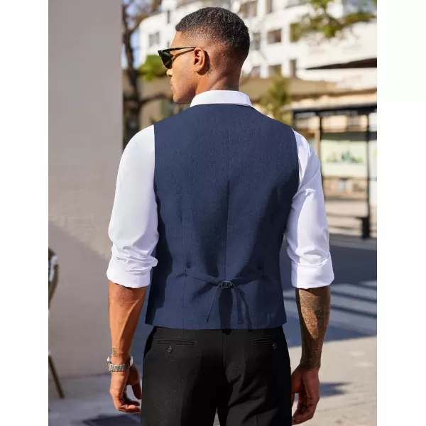 COOFANDY Men's Double Breasted Suit Vest Lightweight Waistcoat Slim Fit Dress Vest
