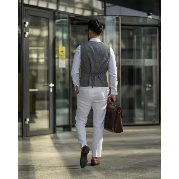 COOFANDY Men's Double Breasted Suit Vest Lightweight Waistcoat Slim Fit Dress Vest