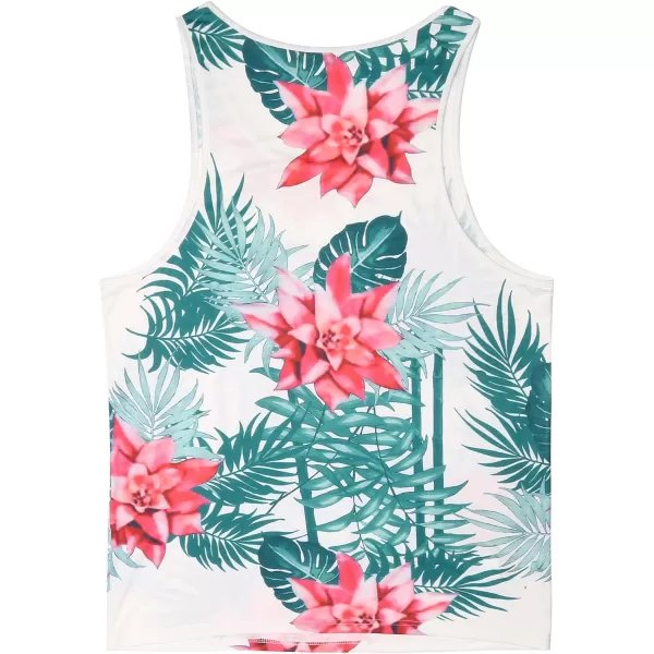 COOFANDY Men's Floral Tank Top Sleeveless Tees All Over Print Casual Sport T-Shirts Hawaii Beach Vacation