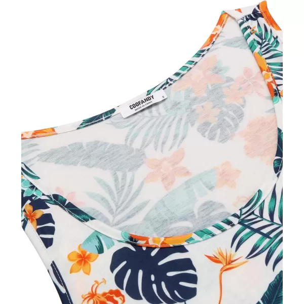 COOFANDY Men's Floral Tank Top Sleeveless Tees All Over Print Casual Sport T-Shirts Hawaii Beach Vacation