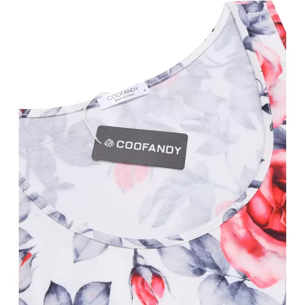 COOFANDY Men's Floral Tank Top Sleeveless Tees All Over Print Casual Sport T-Shirts Hawaii Beach Vacation/White)
