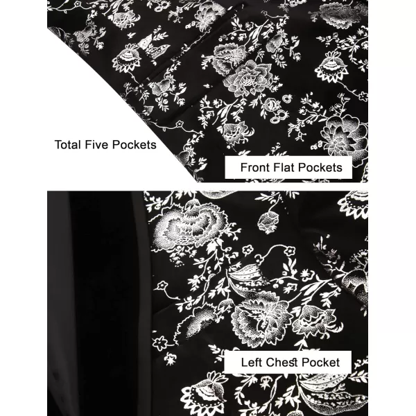 COOFANDY Men's Floral Tuxedo Jacket Shawl Lapel One Button Velvet Suit Jacket Dinner Prom Party Wedding Blazer