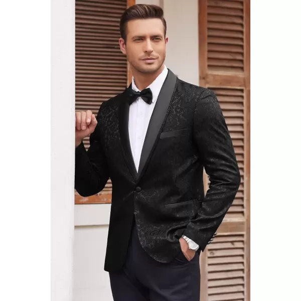 COOFANDY Men's Floral Tuxedo Suit Jacket Slim Fit Dinner Jacket Party Prom Wedding Blazer Jackets