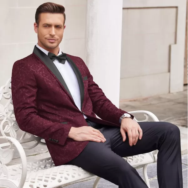 COOFANDY Men's Floral Tuxedo Suit Jacket Slim Fit Dinner Jacket Party Prom Wedding Blazer Jackets