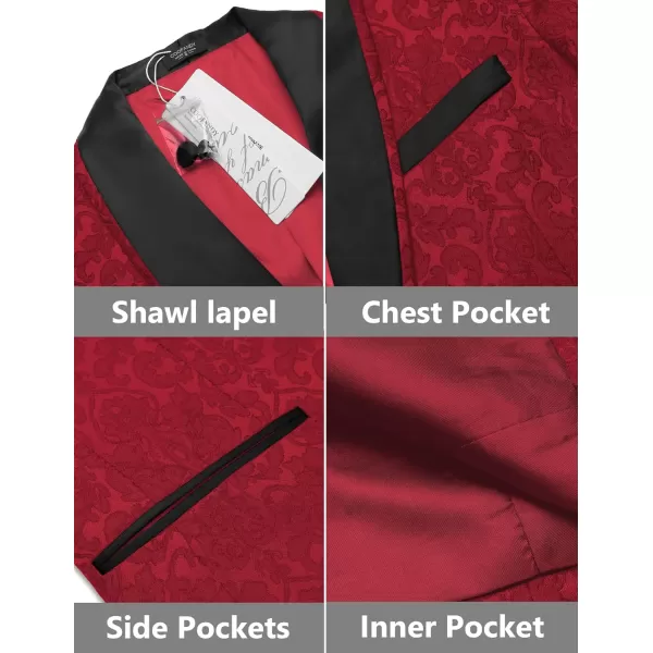 COOFANDY Men's Floral Tuxedo Suit Jacket Slim Fit Dinner Jacket Party Prom Wedding Blazer Jackets