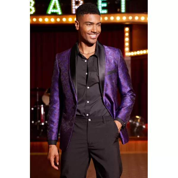 COOFANDY Men's Floral Tuxedo Suit Jacket Slim Fit Dinner Jacket Party Prom Wedding Blazer Jackets