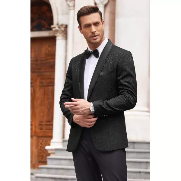 COOFANDY Men's Floral Tuxedo Suit Jacket Slim Fit Dinner Jacket Party Prom Wedding Blazer Jackets
