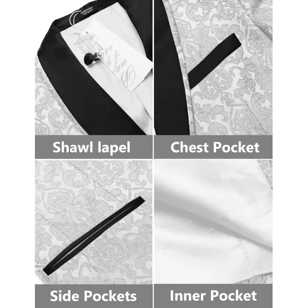 COOFANDY Men's Floral Tuxedo Suit Jacket Slim Fit Dinner Jacket Party Prom Wedding Blazer Jackets)