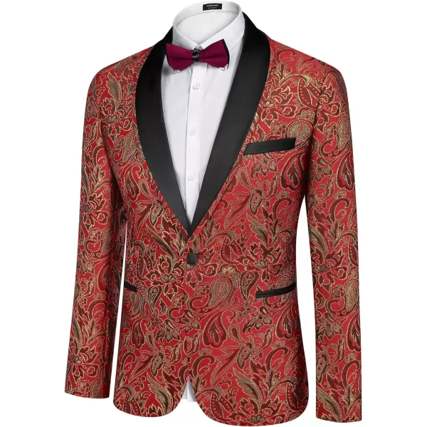 COOFANDY Men's Floral Tuxedo Suit Jacket Slim Fit Dinner Jacket Party Prom Wedding Blazer Jackets