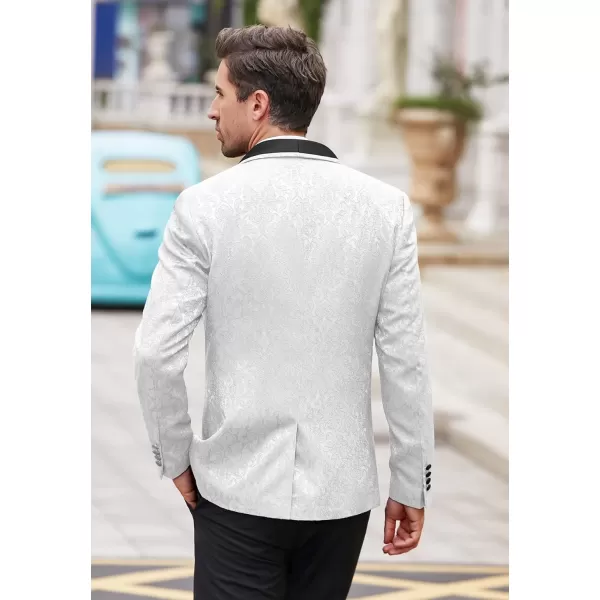 COOFANDY Men's Floral Tuxedo Suit Jacket Slim Fit Dinner Jacket Party Prom Wedding Blazer Jackets)