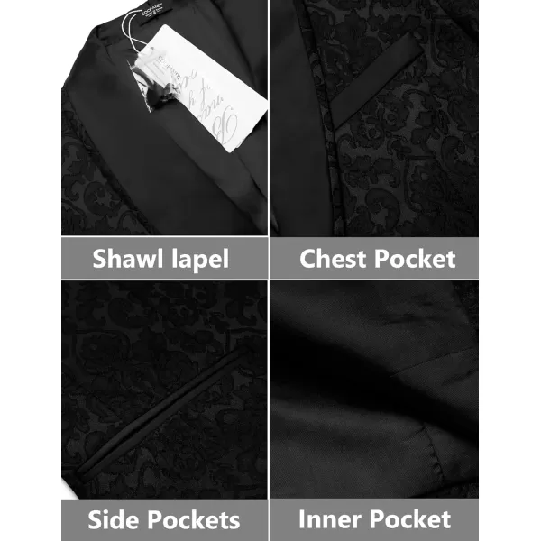 COOFANDY Men's Floral Tuxedo Suit Jacket Slim Fit Dinner Jacket Party Prom Wedding Blazer Jackets