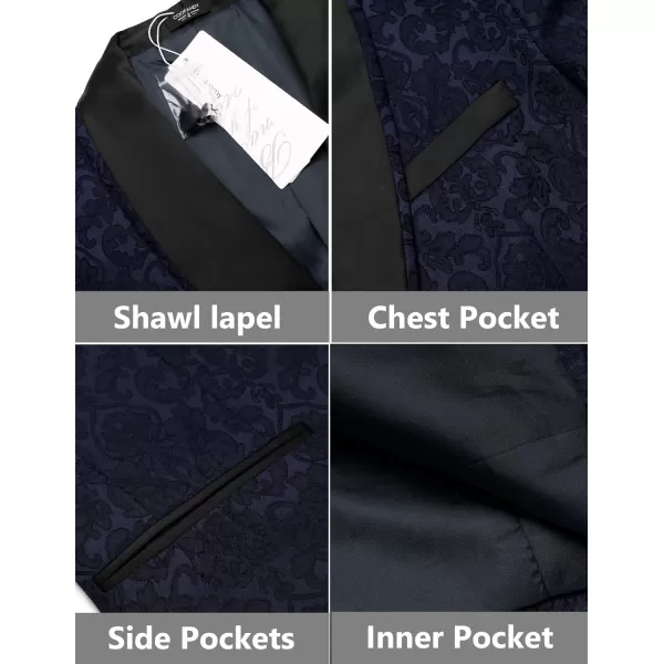 COOFANDY Men's Floral Tuxedo Suit Jacket Slim Fit Dinner Jacket Party Prom Wedding Blazer Jackets