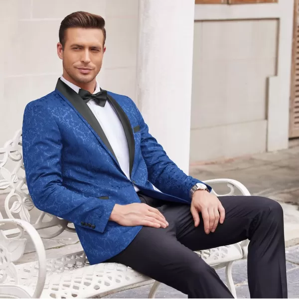 COOFANDY Men's Floral Tuxedo Suit Jacket Slim Fit Dinner Jacket Party Prom Wedding Blazer Jackets)